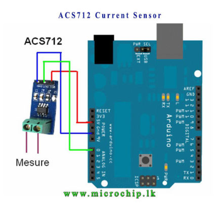 Hall Current Sensor Module ACS712 5A model for arduino – Microchip.lk